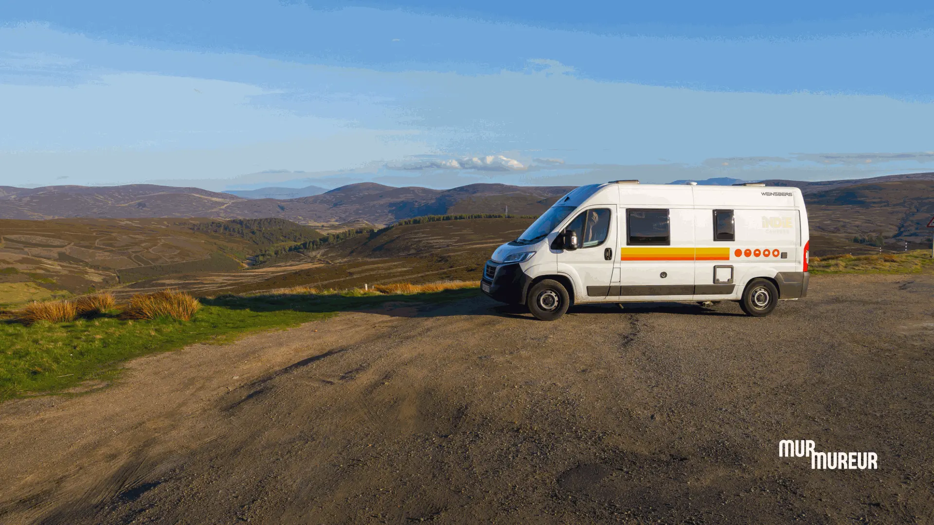 Van loué par Murmureur, en plein Highlands