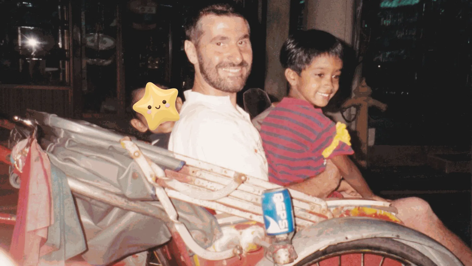 Mélusine et son papa en Asie