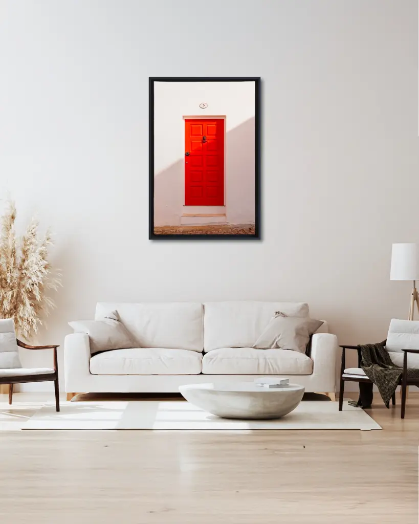 Porte_Rouge_toile_cadre_6_salon_beige_tissus_moderne.webp