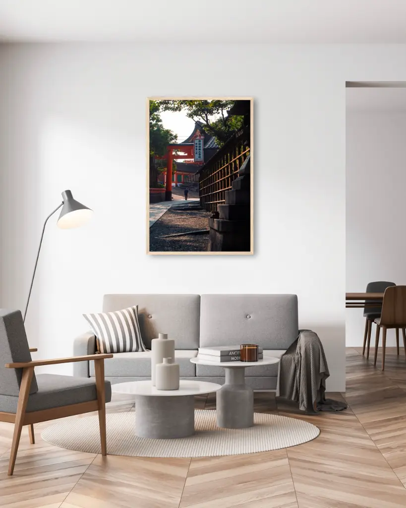 Temple_Inari_Kyoto_Papi_poster_cadre_6_salon_gris_tissus_moderne.webp