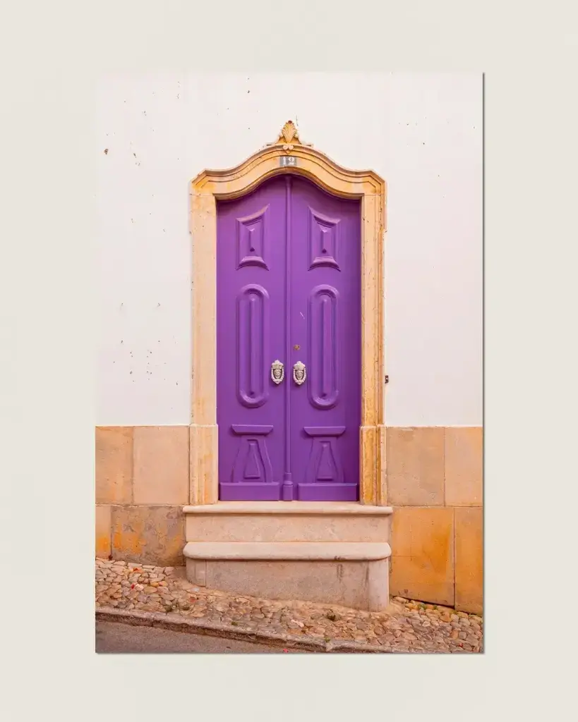 Photographie Porte Violette – Portugal - Aluminium (20x30 cm - 8x12″).webp