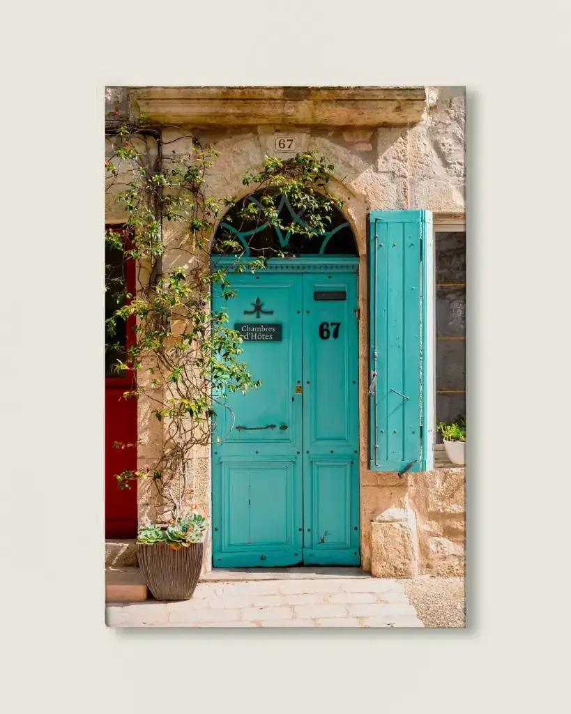 Porte Turquoise Bohème France - Toile (20x30 cm - 8x12″, Slim).webp