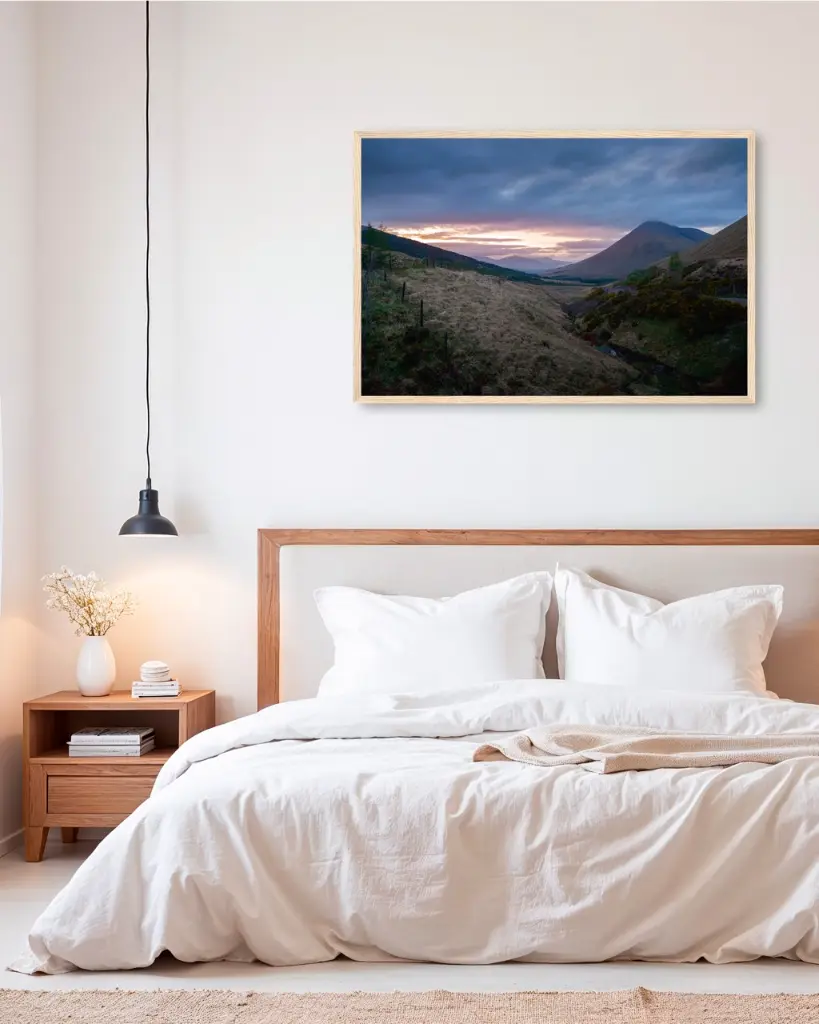 Loch_lomond_scotland_soir_poster_cadre_4_chambre_scandinave_moderne.webp