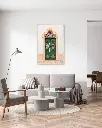 Porte_Verte_Estoi_poster_encadre_salon_gris_tissus_moderne.webp