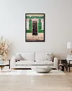 Porte_Verte_Art+Nouveau_toile_encadre_salon_beige_tissus_moderne.webp