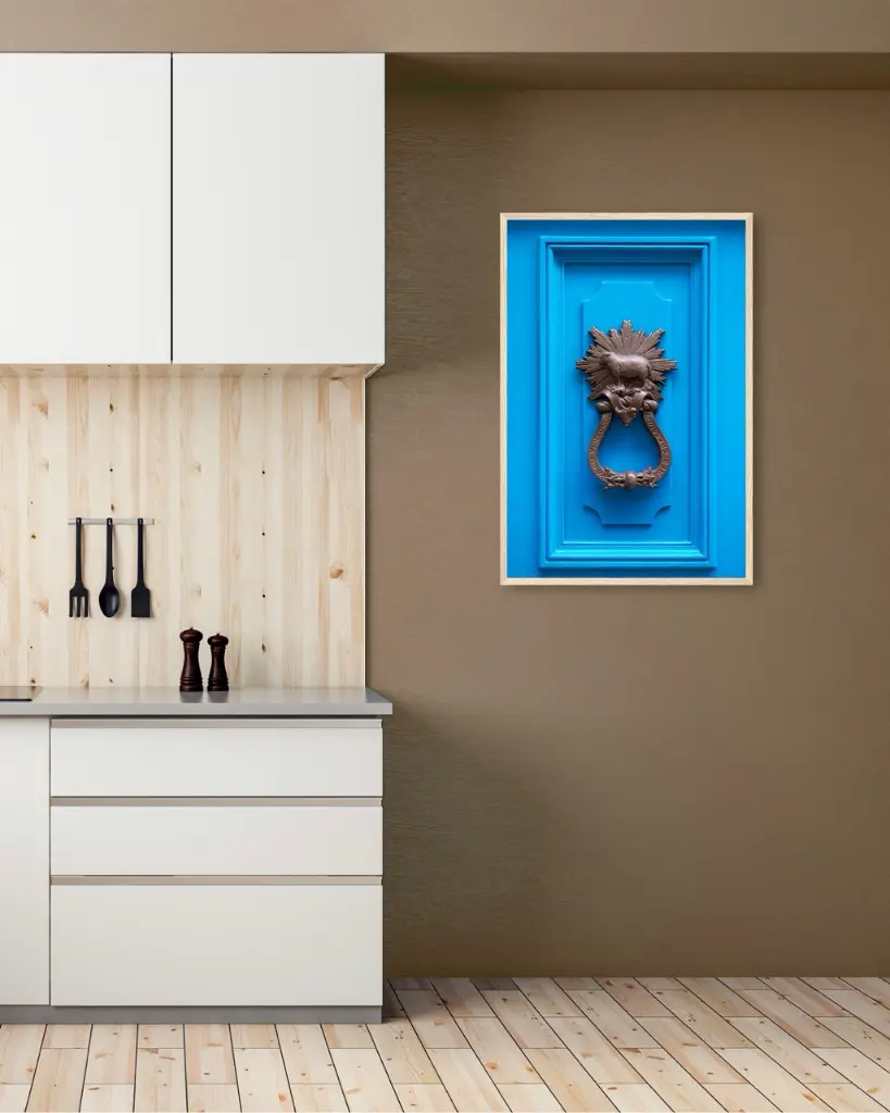 Porte_Bleu_Mouton_poster_encadre_cuisine_moderne.webp