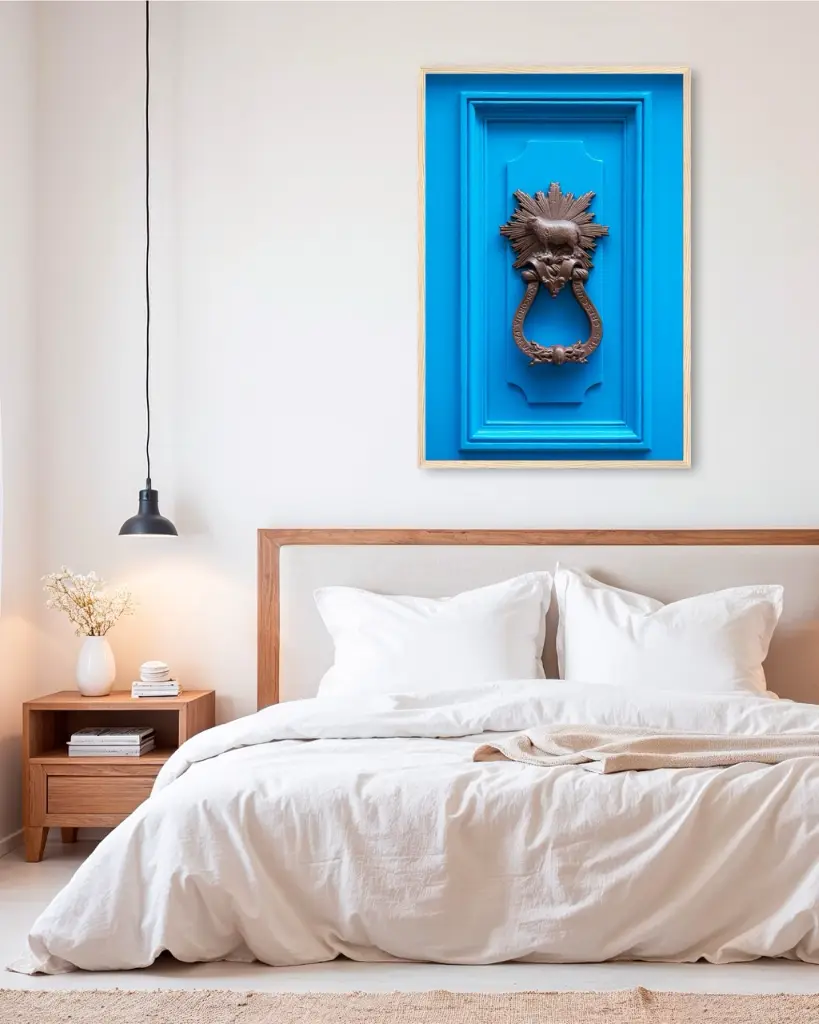 Porte_Bleu_Mouton_poster_encadre_chambre_scandinave_moderne.webp