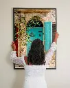 Porte_Bleu_Agenais_poster_encadre_femme_mur.webp