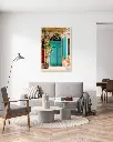 Porte_Bleu_Agenais_poster_encadre_salon_gris_tissus_moderne.webp