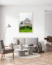 Château_Himeji_poster_cadre_2_salon_gris_tissus_moderne.webp