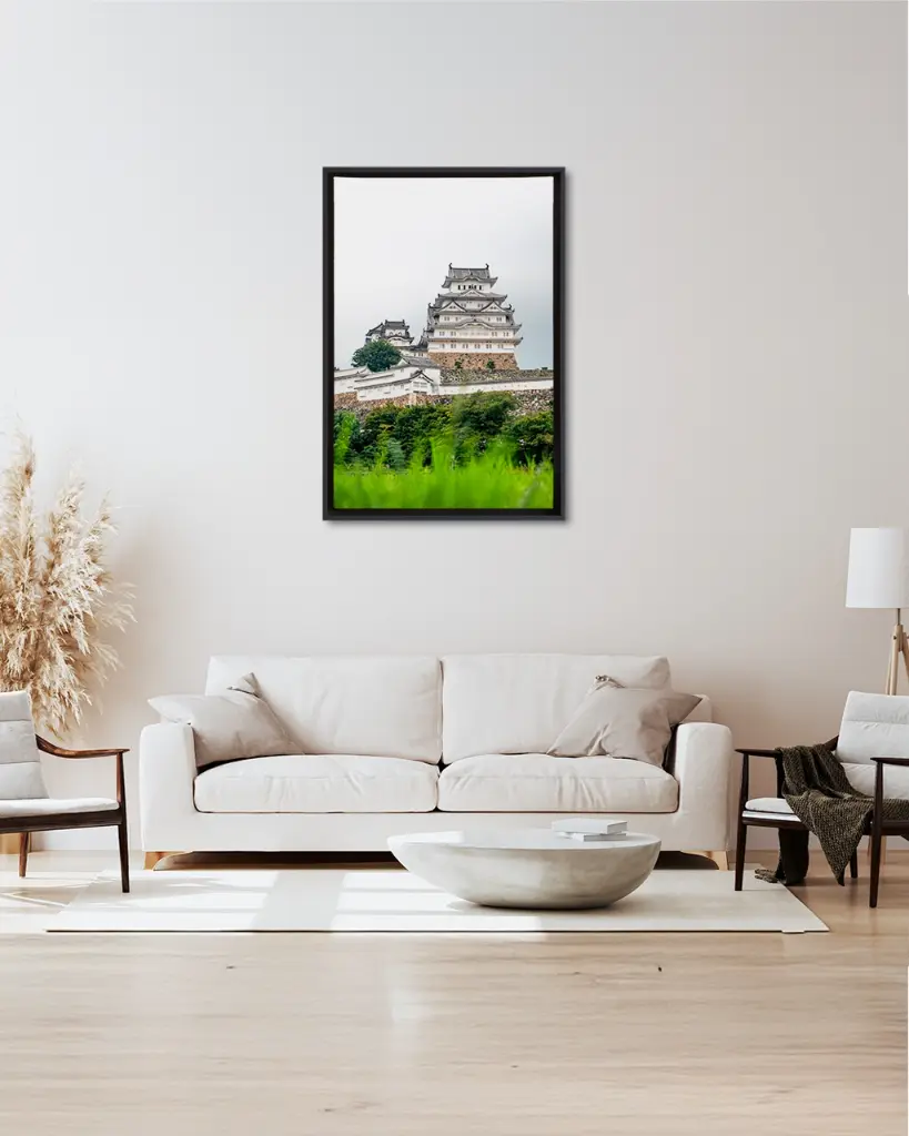 Château_Himeji_toile_cadre_2_salon_beige_tissus_moderne.webp