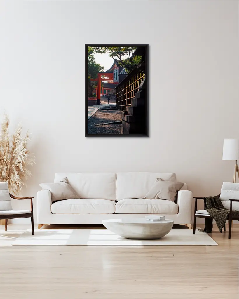 Temple_Inari_Kyoto_Papi_toile_cadre_2_salon_beige_tissus_moderne.webp