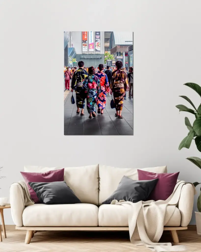 Yukata japonais tradition – Photo d’art Japon - Aluminium (20x30 cm / 8x12″)