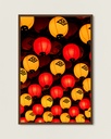 Lanternes japonaises rouges et jaunes – Photo d’art Japon - Poster encadré