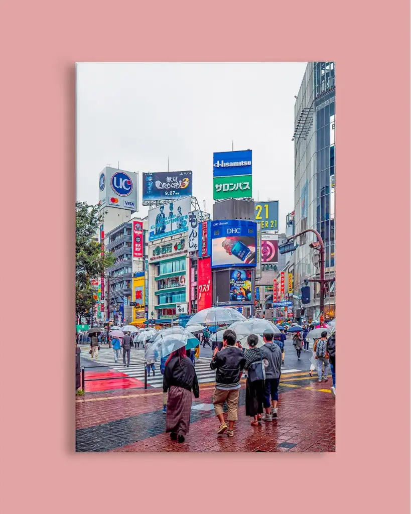 Shibuya Crossing sous la pluie – Photo d’art Japon - Toile