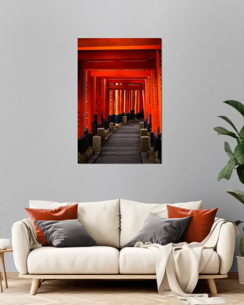 Tunnel de torii Fushimi Inari – Photo d’art Japon - Tirage d'art (21x29.7 cm / 8x12")