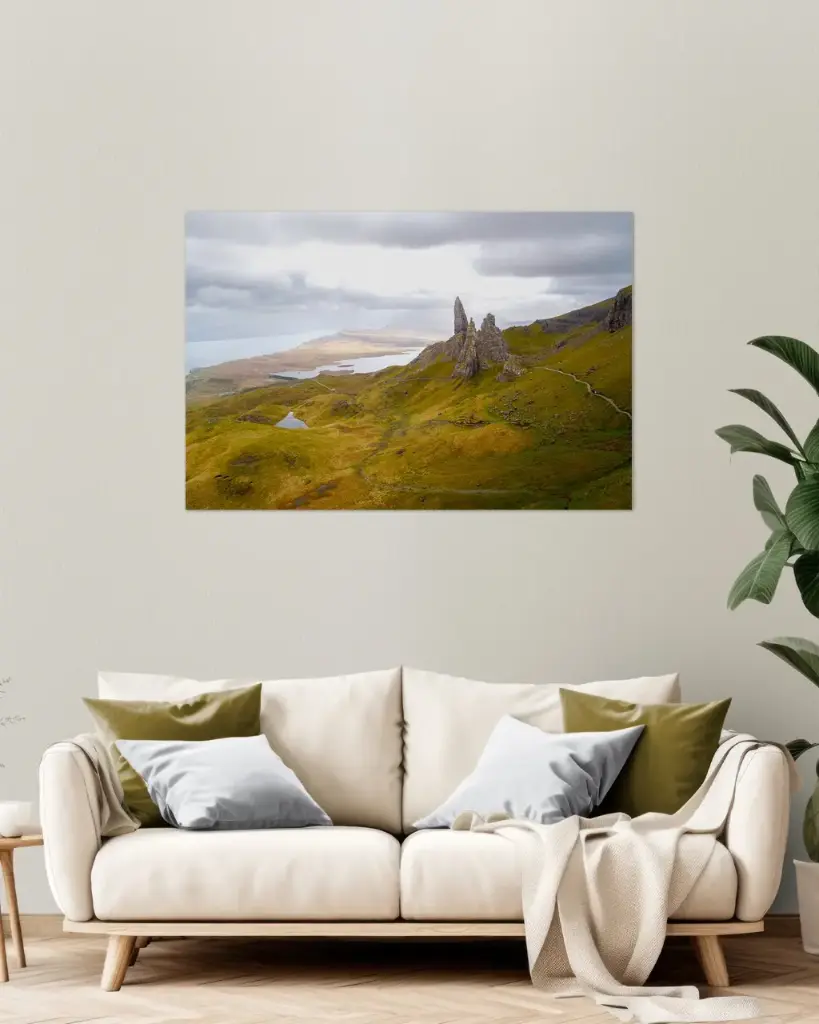 FINE ART – Where the rocks pierce the clouds, Old Man of Storr, Scotland (21x29.7 cm / 8x12")