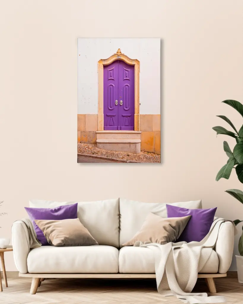 Photographie Porte Violette – Portugal - Toile (20x30 cm / 8x12″, Slim)