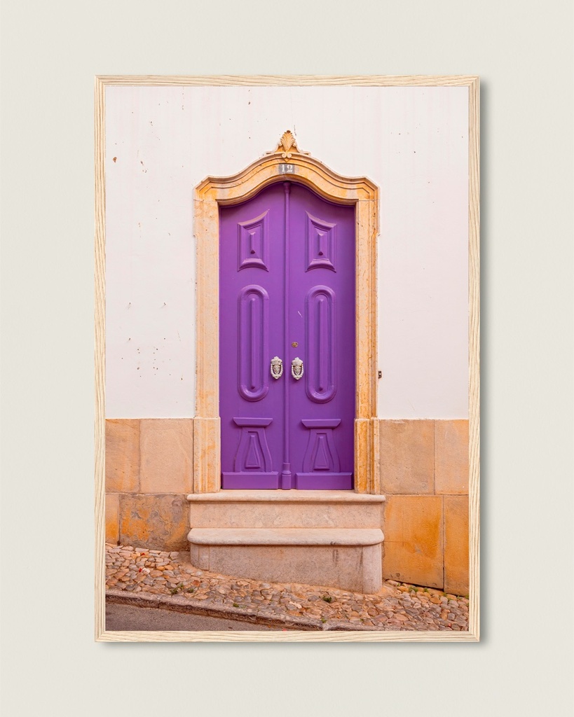 Photographie Porte Violette – Portugal - Poster encadré (21x29.7 cm / 8x12", Wood frame)