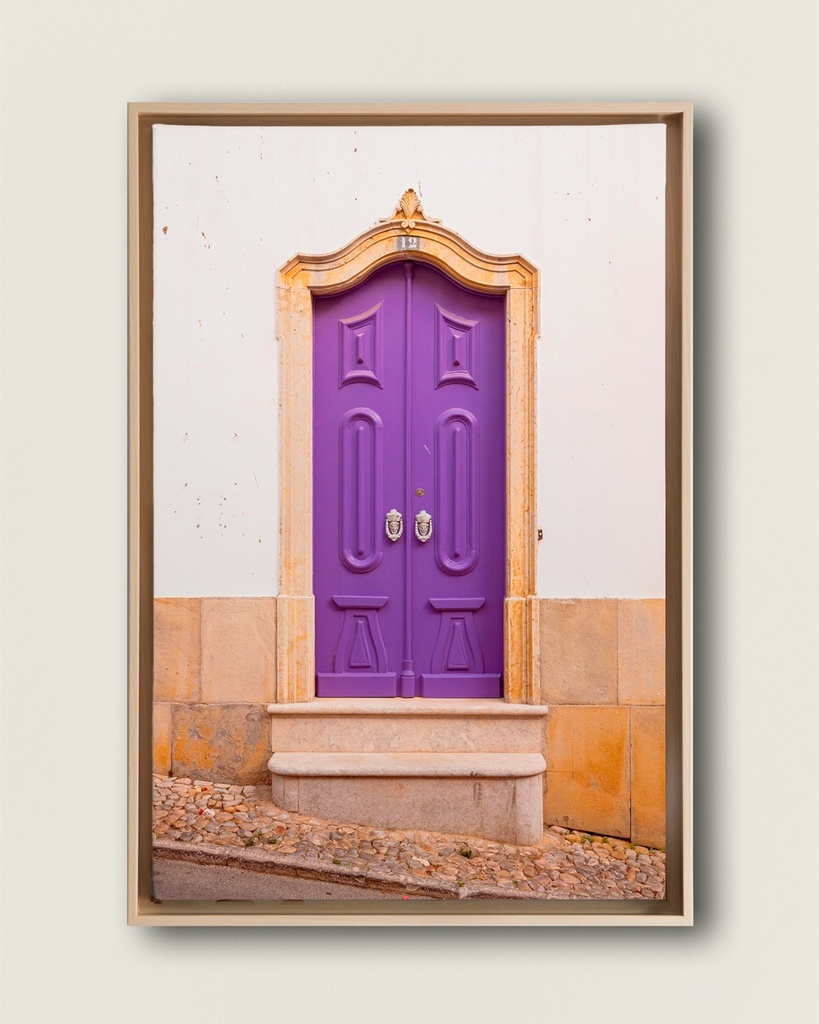Photographie Porte Violette – Portugal - Toile encadrée (20x30 cm / 8x12″, Wood frame)