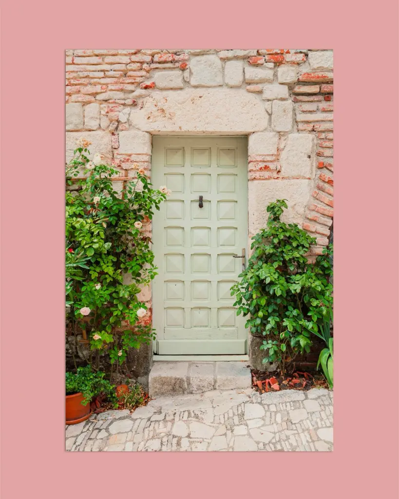 Porte vert pastel - Tirage d'art