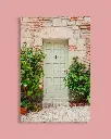 Porte vert pastel  - Toile
