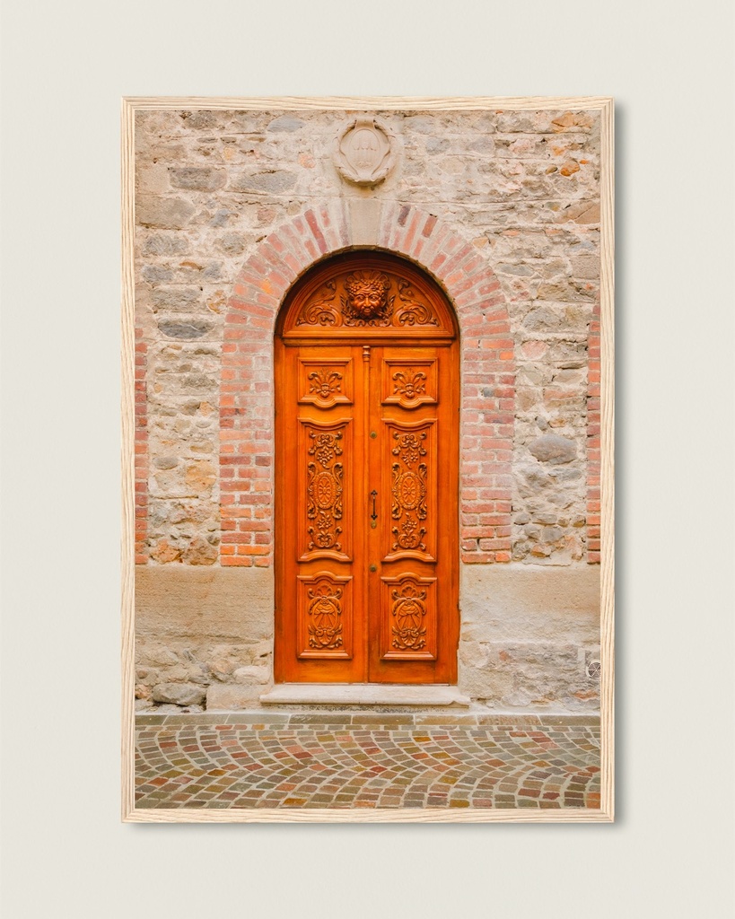 Porte ancienne Française - Poster encadré (21x29.7 cm / 8x12", Wood frame)