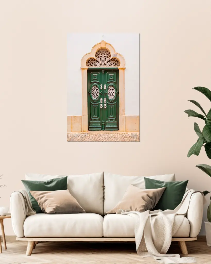 Porte verte au Portugal - Aluminium (20x30 cm / 8x12″)