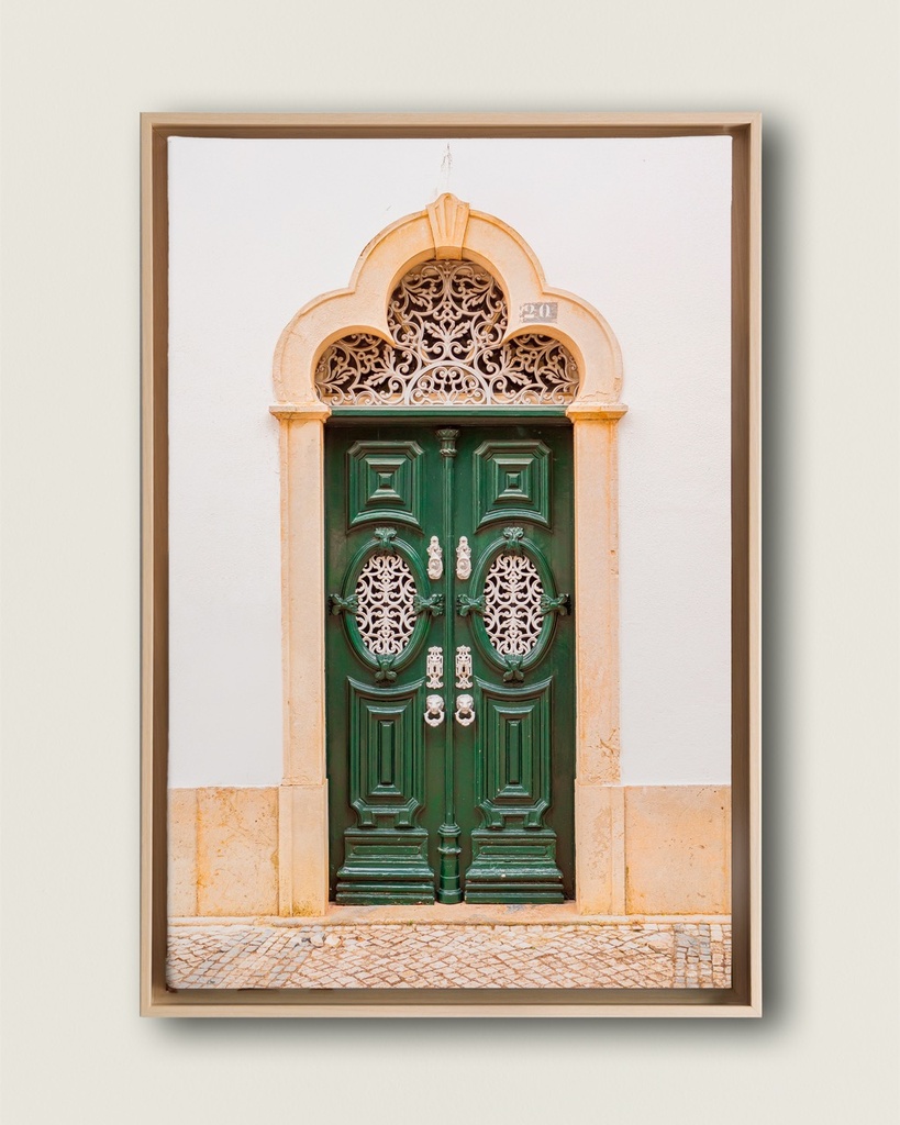 Porte verte au Portugal - Toile encadrée