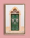 Porte verte au Portugal - Toile encadrée