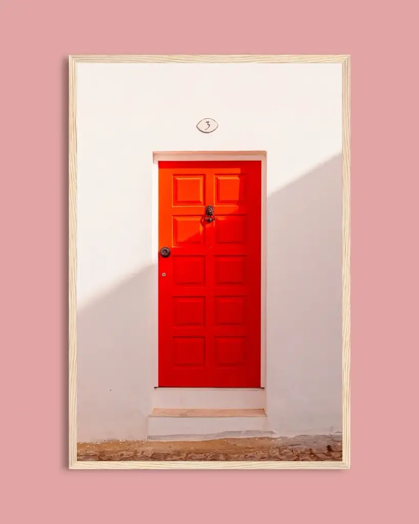 Porte rouge du Portugal - Poster encadré