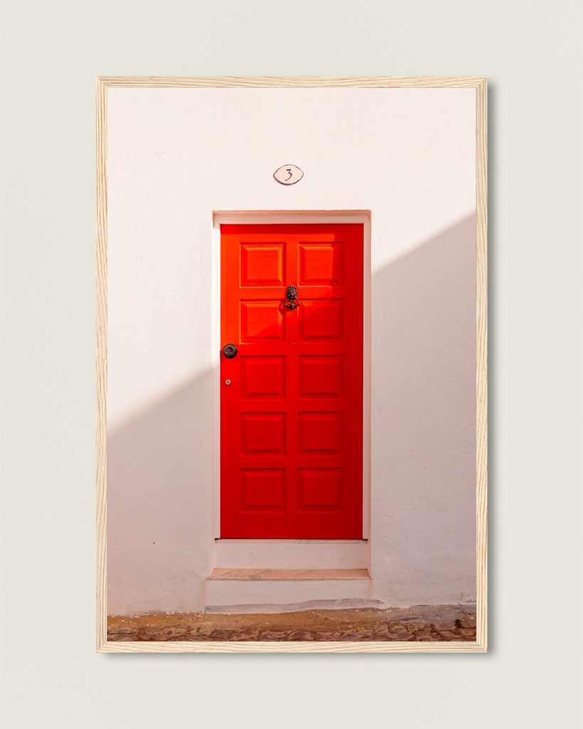 Porte rouge du Portugal - Poster encadré