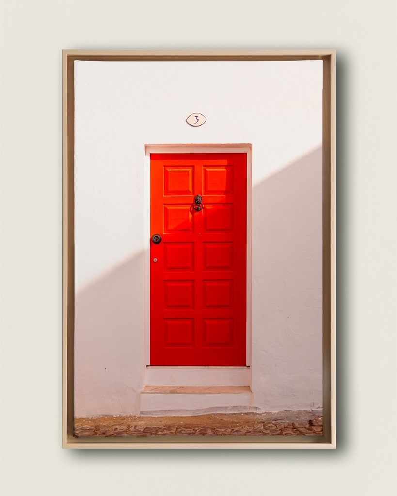 Porte rouge du Portugal - Toile encadrée (20x30 cm / 8x12″, Wood frame)