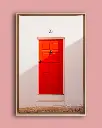 Porte rouge du Portugal - Toile encadrée