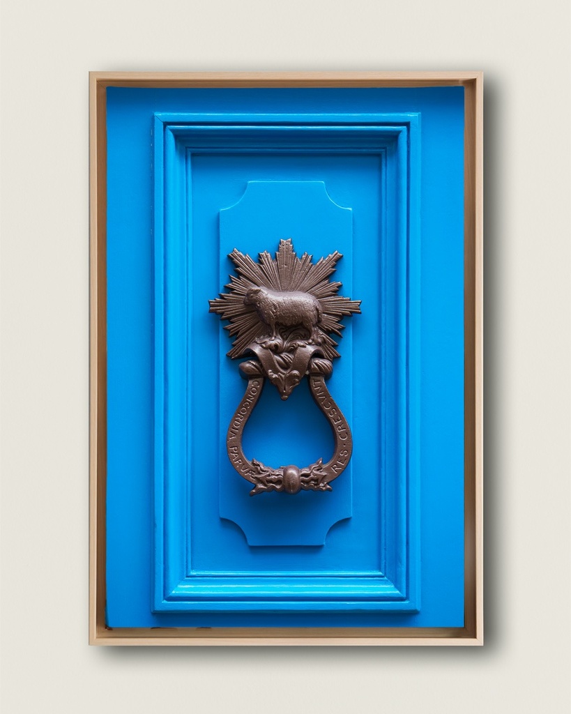 Porte bleue à Londres - Toile encadrée (20x30 cm / 8x12″, Wood frame)