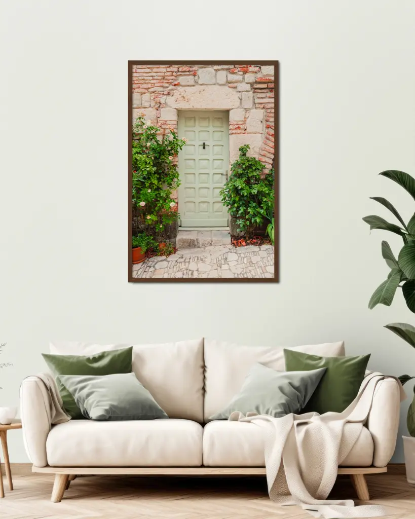 Porte vert pastel - Poster encadré