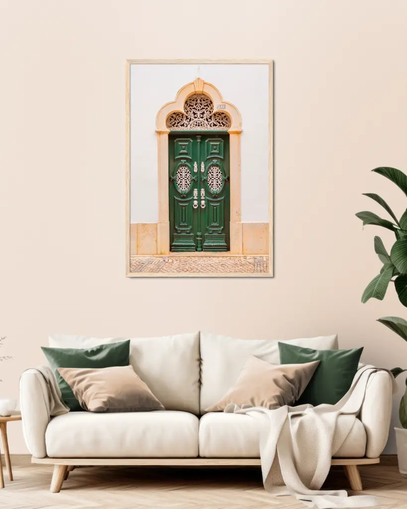 Porte verte au Portugal - Poster encadré