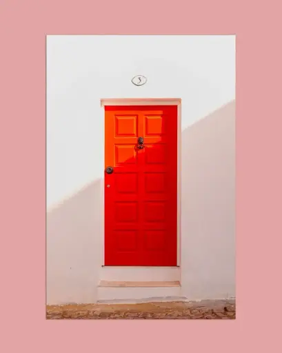 Porte rouge du Portugal - Tirage d'art