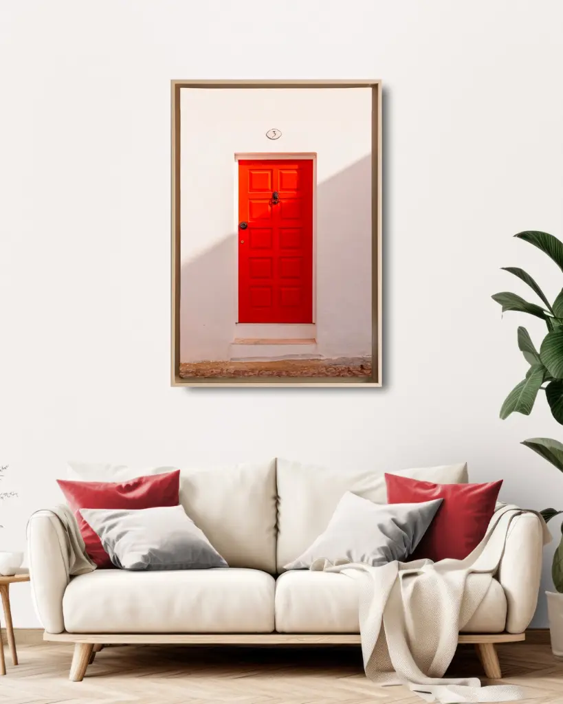 Porte rouge du Portugal - Toile encadrée