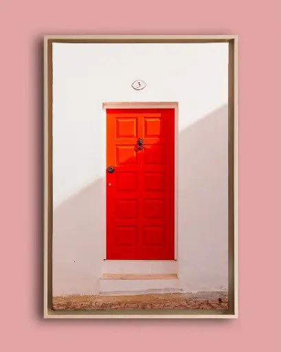 Porte rouge du Portugal - Toile encadrée
