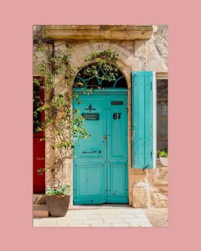 Porte Turquoise Bohème France - Tirage d'art