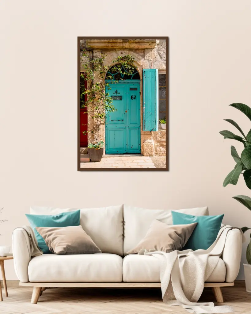 Porte Turquoise Bohème France - Poster encadré