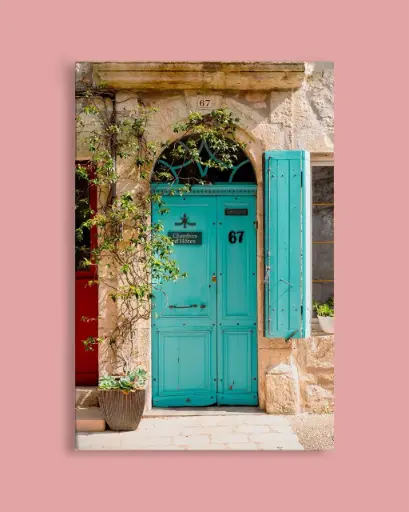 Porte Turquoise Bohème France - Toile