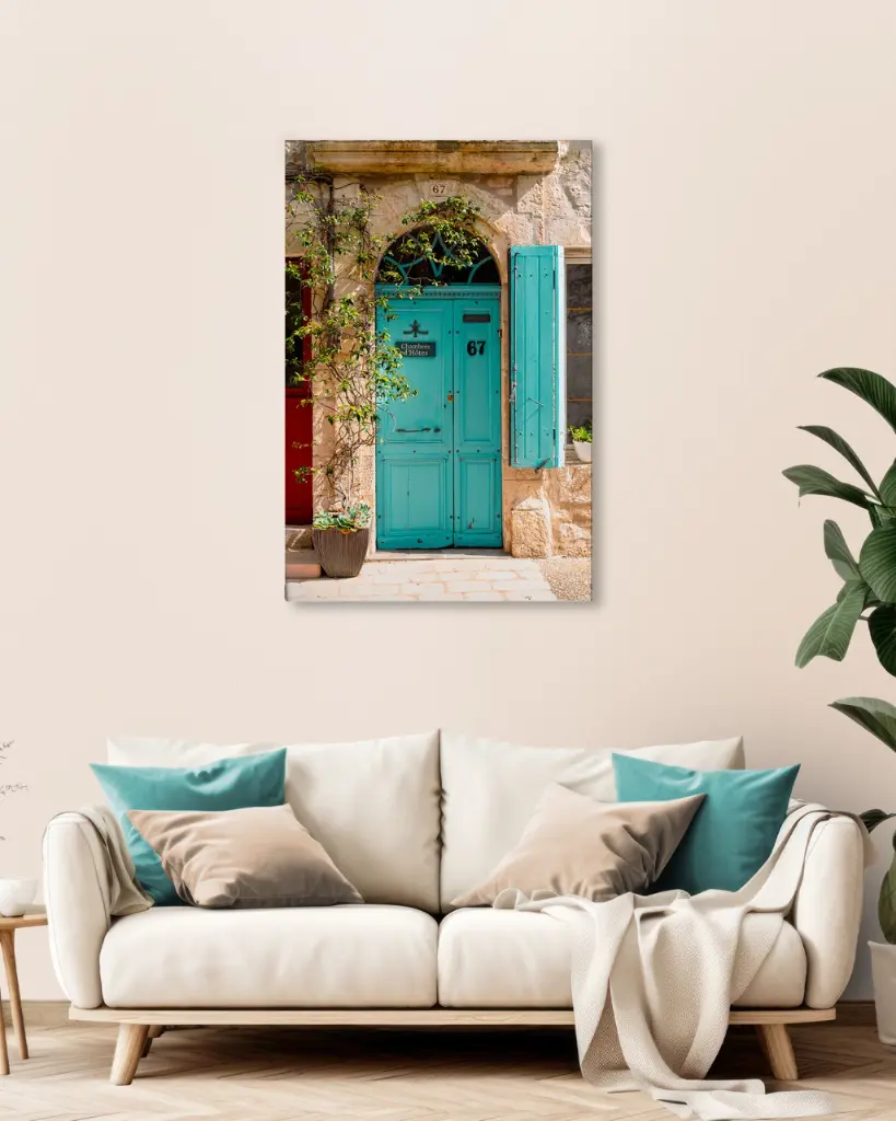 Porte Turquoise Bohème France - Toile