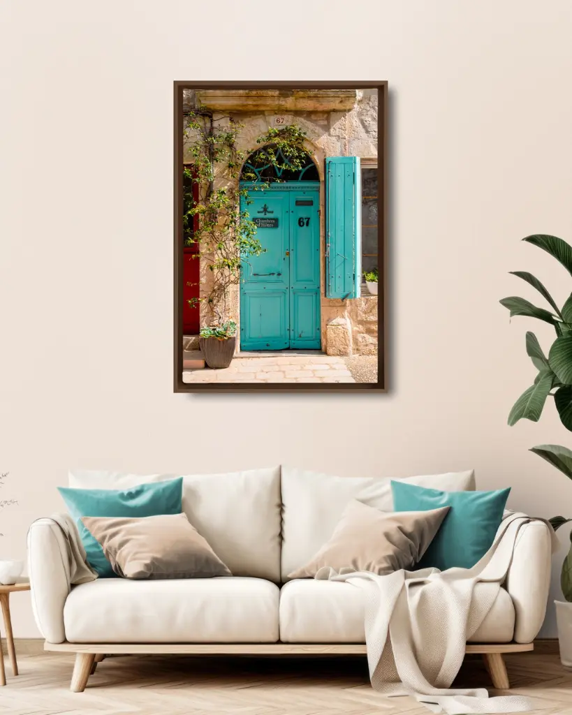 Porte Turquoise Bohème France - Toile encadrée