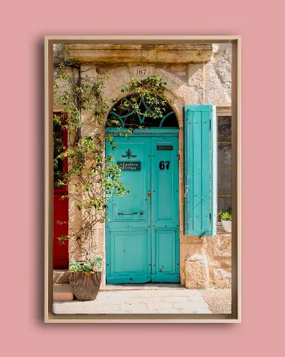 Porte Turquoise Bohème France - Toile encadrée