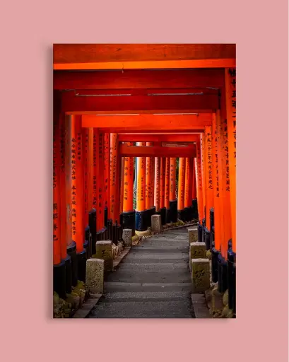 Tunnel de torii Fushimi Inari – Photo d’art Japon - Toile