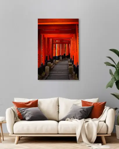 Tunnel de torii Fushimi Inari – Photo d’art Japon - Toile