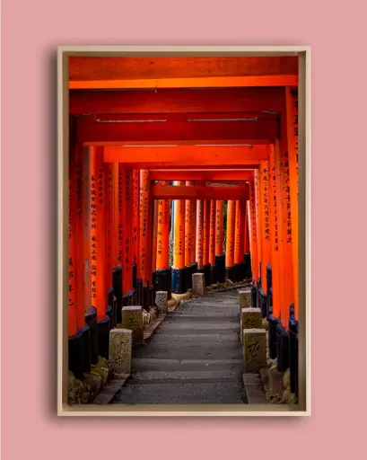 Tunnel de torii Fushimi Inari – Photo d’art Japon - Toile encadrée