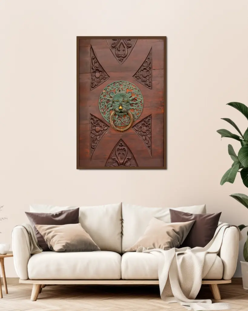 Porte à emblème de tête de lion – Dubrovnik - Poster encadré